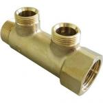 OVENTROP Коллектор распределительный Oventrop латунный на 2 отвода на присоединение отоп.приборов 3/4&quot;