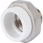 Политэк Политэк White fittings 63х2 Муфта разъемная с наружной резьбой для полипропиленовых труб под сварку (цвет белый)