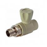 Политэк 9999012512 Политэк 25х1/2 Кран шаровой для радиатора прямой для полипропиленовых труб под сварку (цвет белый)