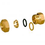 Переходник латунь для медных труб Дн 16х1/2 обжим/ВР R180F Giacomini R180FY115